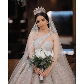 FASNAHOK Luxury Tall Pageant Queen Crowns for Women Coronas Para 15 Anos Quinceaneras Large Cubic Zirconia Wedding Tiaras Big Bridal Hair Accessories Gift Gold