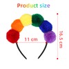 Sprinlot Headband with Pompoms Colourful, Pompom Tiara Rainbow, Rainbow Headband,