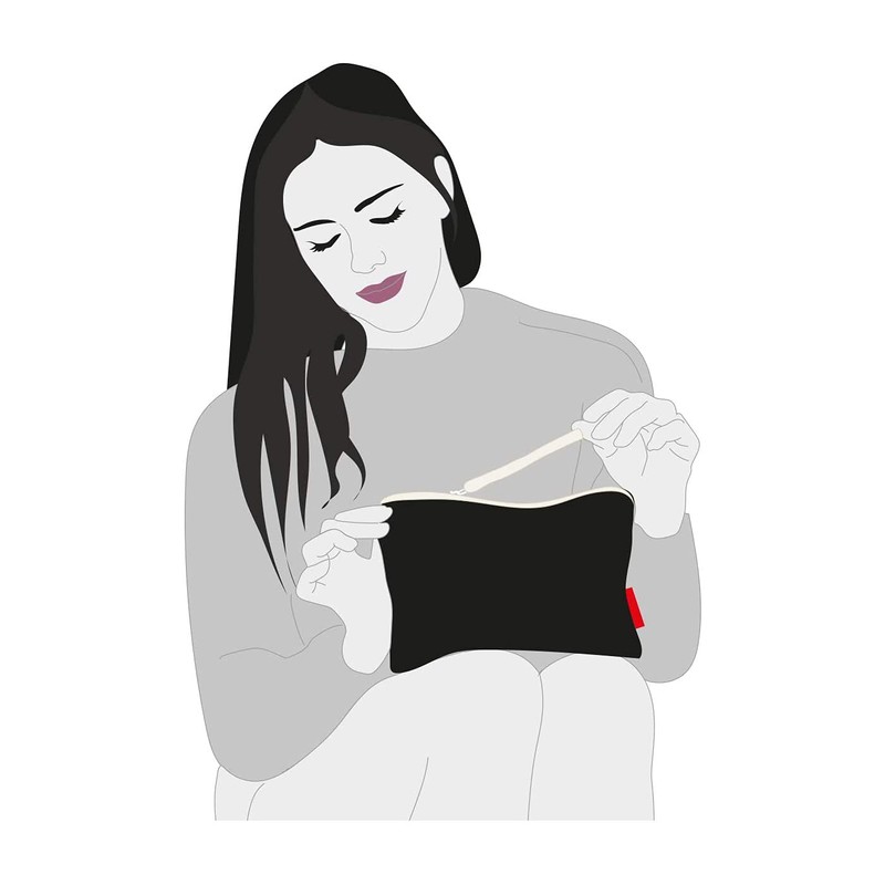 hello-bags Ladies N-002-Wind Protection Toiletry Bag / Handbag, Black, black