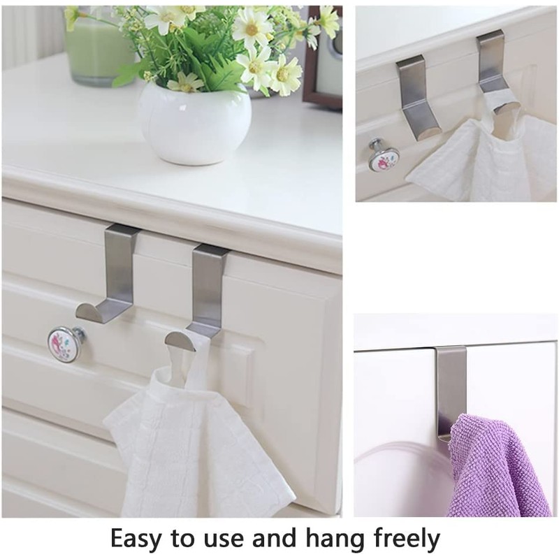 LIDOUK Over The Door Hooks Stainless Steel Over Cupboard and