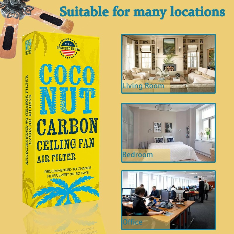 Ceiling Fan Filters for Blades, Ceiling Fan Filter, Unscented Activated