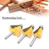 Mesee 3 Pieces Chamfer Edge Forming Router Bit Set, 1/4