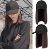 Short Straight Hair Wig with Cap Women's Baseball Cap Wigs
