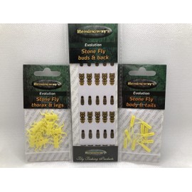 Hemingway's Evolution Yellow Stonefly Tying Set for Fly Fishing (Medium)