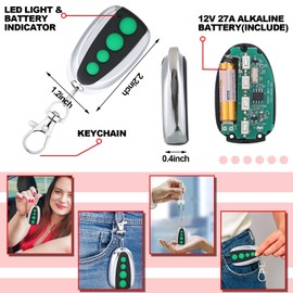 Kingdder 3 Pcs Garage Door Remote Compatible with M12 Garage Opener Transmitter for Automatic Swing Sliding Opener Security Door