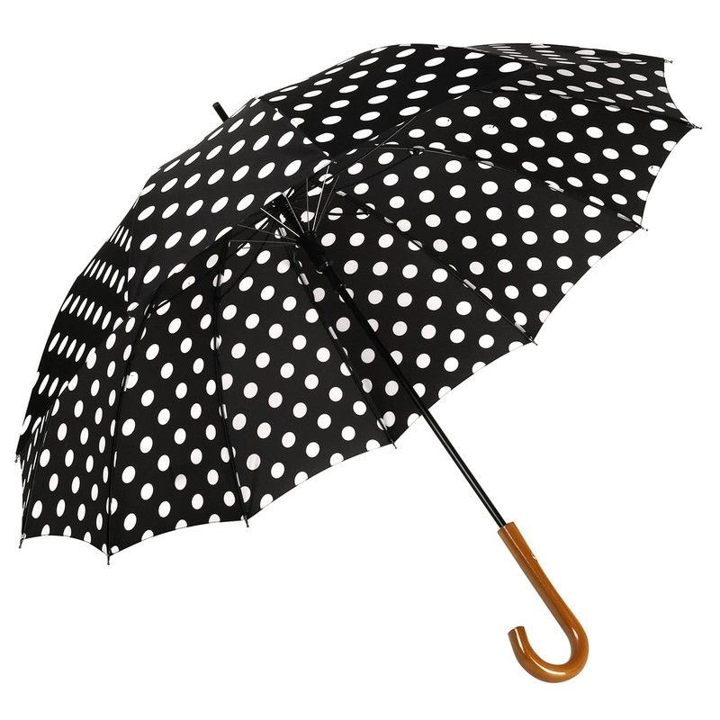 Agaric Classic Wooden Hook Handle J Stick Umbrella Auto Open