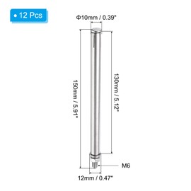 PATIKIL M6 x 150mm Expansion Bolts, 12Pcs 304 Stainless Steel Expansion Screw Bolts Sleeve Anchoring Fastener for Wall Concrete Brick Wall Drywall Air Conditioner, Silver