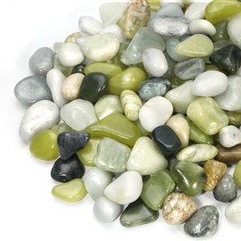 RUOJAS 5 lb Jade Pebbles for Indoor Plants, 1/2 Inch Polished Decorative Pebbles for Vase, Bamboo, Succulent, Garden Landscape Decoration River Stone