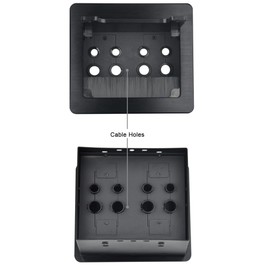 Tabletop Brush Cable Management Connectivity Box with 8 Grommet Holes for Conference Office (Black)