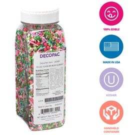DECOPAC Merry & Bright Deluxe Fusion Mix Candy Sprinkles, 26oz, Fancy Christmas Sprinkles, Edible Festive Sprinkles For Celebration Cakes, Cupcakes, Cookies and Donuts, Multi