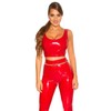Koucla Top Leather Look Wetlook Crop Top Lacquered Look Tank