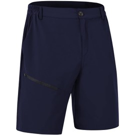 Pantalones cortos de senderismo para hombre, de secado rápido, ligeros, elásticos, con 6 bolsillos, marino, Small