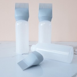 Hair Dye Applicator Bottle with Self-Dyeing Brush Empty Bottle 4ea