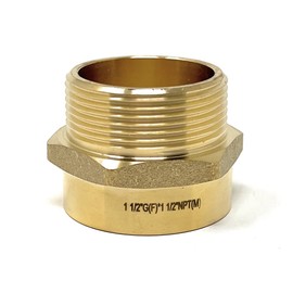 G Thread (British BSPP) Female to NPT Thread Male Pipe Fitting Adapter - Lead-Free (1 1/2" x 1 1/2")
