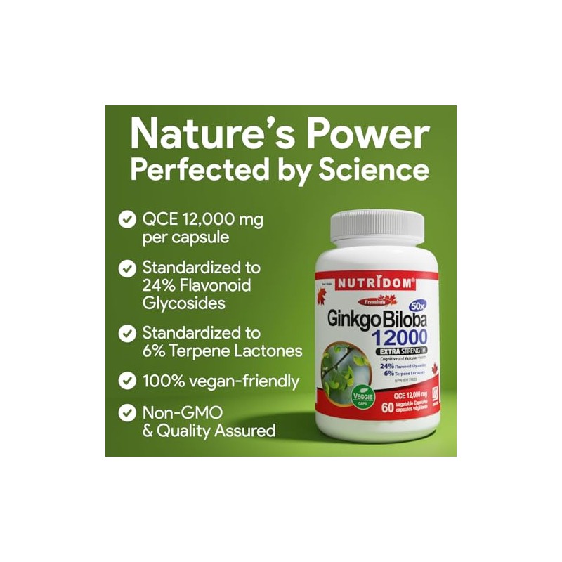 Nutridom Nutridom Ginkgo Biloba 12000 mg C Extra Strength 24%