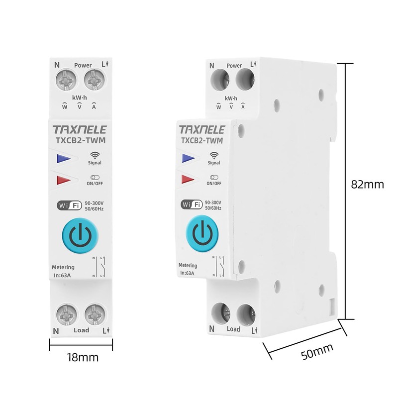 TUYA WIFI Smart Circuit Breaker Power Metering Energy Meter KWh
