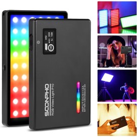 Soonpho P10 RGB LED Video Light, Portable LED On Camera Video Light Panel with 360° Color Output CRI97+, 2500K-8500K,0-100 Brightness,4400mAh for DSLR Camera,Photography, Vlogging,Creative Shooting