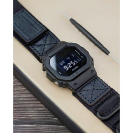 Replacement Watch Band Strap for Casio Mens G-Shock GD-120/GD-350/GA-100/GA-110/GB-5600,Upgraded Three Buckles 16mm Nylon Watch Band（Package Included: 2 X Casio Watch Bands）