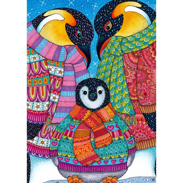 Toland Home Garden Penguin Parents 28 x 40 Inch Decorative Colorful Winter Snow Animal Scarf House Flag - 1012126