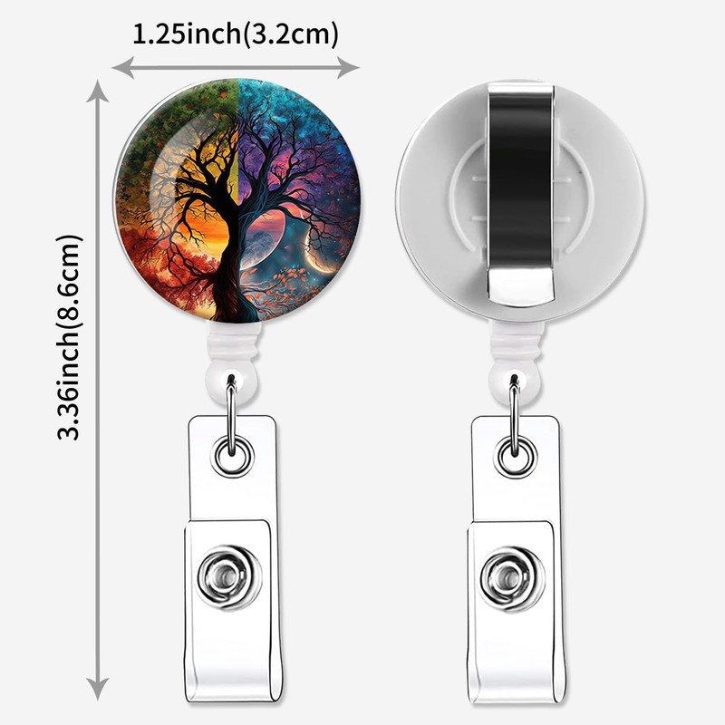 quohet 2 Pack Retractable Badge Holders Cute Badge Reel Badge