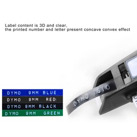 Embossing Label Maker, Clear Number Letter Mini Label Printer with Cutter No Ink Handheld Small Labeler Machine for 6mm to 9mm Tape for The Home and Office Organization(Red)