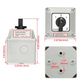 Heschen Universal Locking Cam Selector Switch, SZW26-20/D505.5D-BX, 660V 20A, ON-OFF-ON 3 Positions, 20 Terminals, with Main Switch Outer Box, CE