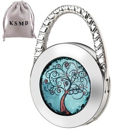 KSMD Purse Hooks for Table and Bars, Portable Purse Hanger Organizers - Foldable Folding Table Hook Hanger (Tree of Life)