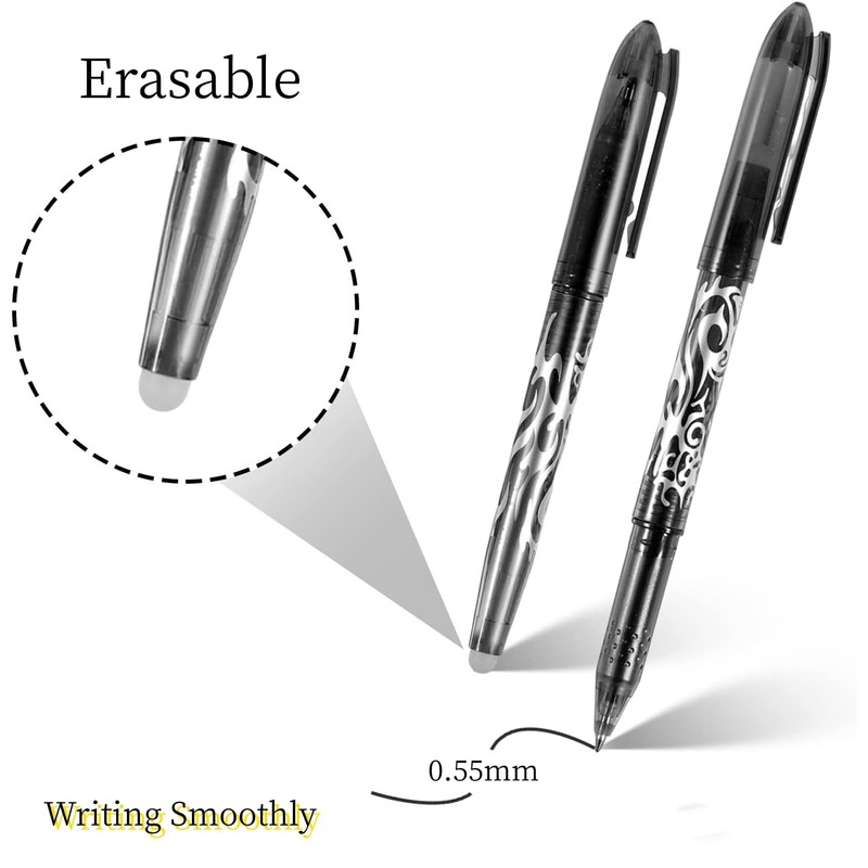 Erasable Gel Ink Rollerball Pens,10Pcs Erasable Pens Gel Ink Rollerball