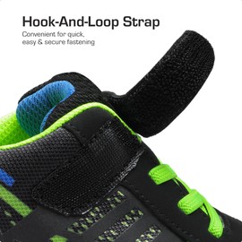 DREAM PAIRS Zapatillas Deportivas para Correr de Tenis para Niños y Niñas KD18002K Negro/Royal/Verde 16.5 cm