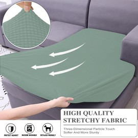 1/2/4/8 Pack Stretch Patio Cushion Covers - Waterproof Outdoor Seat Cover Replacement, Non-Slip Jacquard Sofa Slipcovers, Furniture Protector for Yard Couch (Green,2)