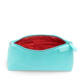 Poppin Pencil Case, Large Capacity Pencil Pouch with Zipper Closure, Sturdy Canvas with Contrast Lining (Aqua, Medium)