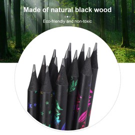 Gegong Black Wood HB Pencils 12 Pack Children Writing Drawing Tools Sparkling Crystal School Art Supplies Pre Sharpened