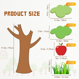 Nosiny Classroom Tree Bulletin Board Set Fall Church Tree Bulletin Board Cutouts Autumn Classroom Tree Wall Decor Seasonal Apples Tree for Home Elementary School Teacher Chalkboard Supplies