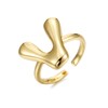 Winssigma 18K Gold Plated Initial Adjustable Ring for Women(V)