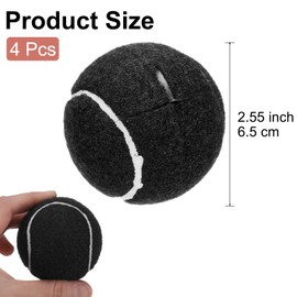 sourcing map 4 Pcs Precut Walkers Tennis Balls, Universal Precut Glide Balls Walkers Accessories Glides for Furniture Legs and Floor Protection, Black
