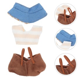 Doll Costume Outfit Set for 17Cm Dolls Mini Vest and Pant Creative Clothing for Plush Kids Pretend Play Accessories Birthday Decorations