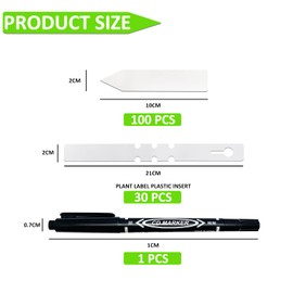 131-Piece Plant Labels White Label and Marker Pen, Potted Herbs Flowers Vegetable Labels, Waterproof, Easy to Write, Reusable