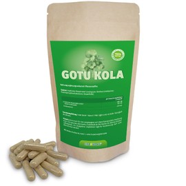 Gotu Kola Extract - 60 Capsules - High Dose - 600 mg per Daily Dose of which 120 mg Asian Cosides - Combined with Bamboo Extract for Optimal Absorption - Vegan