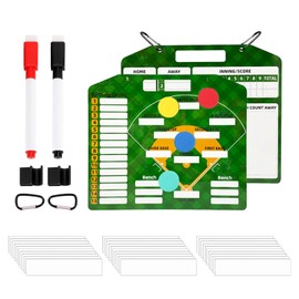 Flunyina Double-Sided Baseball Coaching Clipboard, 56-Piece Magnetic Lineup Board, Tactical Plan Board with Dry Erase Surface Coaching Clipboard, 35.6 x 30.5 cm