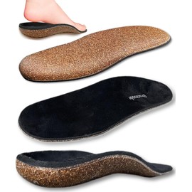 [Insole that fits your feet] Normal Arch x Suede All Cork Arch Support Cork Arch Insole Shock Absorbing Memory Foam Standing Work Size Adjustable Brace Sole (10.2 - 10.4 inches (26 - 26.5 cm)