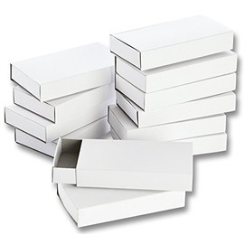 Folia 2407 Matchboxes, Blank, Large, White (24 Boxes)