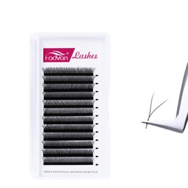 YY Eyelash Extension 0.07 D Curl 8-12 mm Mix 12 Rows Curl 2D Easy Fan Self-Fanning Volume Eyelashes Prefabricated Fan Soft FADVAN Professional Eyelashes (0.07-D-8-12 Mix)