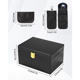 Zofory Keyless Go Schutz Autoschlüssel Box & 3 Faraday Bag, Faraday Box & Faradayschutzhülle für Sicheren Schutz, Geeignet zum Schutz von Handys, Kreditkarten und Autoschlüsseln