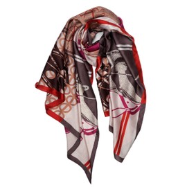 YOUR SMILE Large Mulberry Silk Feeling Long Stain Scarf Lightweight Sunscreen Shawls Wraps for Women (14 Purple/Pink)