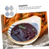 KICHOUSE 4pcs Seasoning Plate Set Ceramic Sauce Dishes Spoon Rests