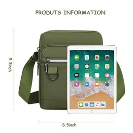 Small Men's Waterproof Messenger Bag - Ideal Crossbody Sling Purse Handbag for Work - Casual Green Shoulder Bag