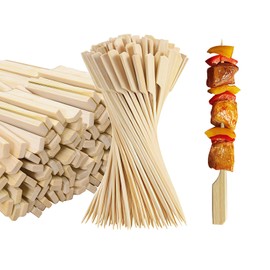 500Pcs 5.9 Inch Assorted Bamboo Steak Markers, Wood Bamboo Skewers, Steak Temperature Sticks Meat Marker Sticks for BBQ, Kitchen,Snacks