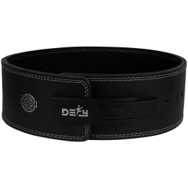 Unbranded DEFY Weightlifting Genuine Leather Men/Women Black Lever Gym Power Lifting Belt - 2XL