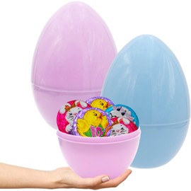 The Dreidel Company Massive Pastel Fillable Easter Eggs Colorful Bright Plastic Easter Eggs, Perfect For Easter Egg Hunt, Surprise Egg, Easter Hunt, 8" Giant Fillable Eggs (2-Pack)