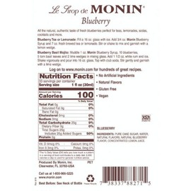 Monin Blueberry Flavor Syrup 1 Liter
